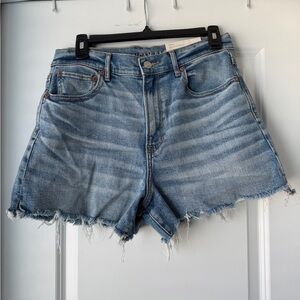 American Eagle High-Rise Light Blue Denim Cutoff Shorts